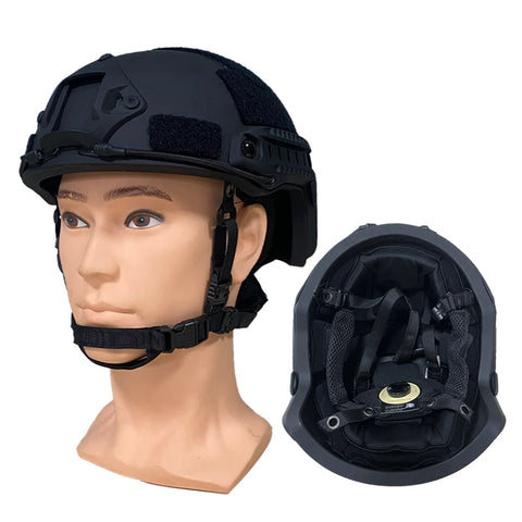 Male and female tactical high shear helmets, polyethylene bulletproof head protectors, with NIJ IIIA quick suspension pads