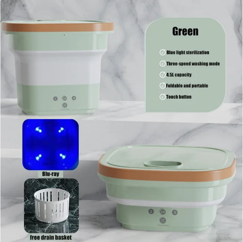 Portable Mini Folding Washing Machine 4.5L Home Appliances Underwear Socks Baby Clothes Ultrasonic Cleaning Machine Cycle Washer