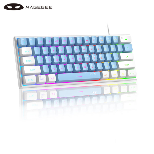 MageGee Mini 60% Gaming Keyboard, RGB Backlit 61 Key Ultra-Compact Keyboard, TS91 Ergonomic Waterproof Mechanical Feeling Office