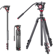 miliboo MUFP Carbon Fiber Lightweight Tripod Stand for Digital DSLR Camera 4 Section with Built-in Leveling Base 15° Tilt