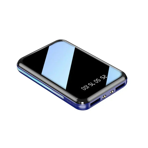 20000mAh Mini Power Bank Portable Charger Mirror Screen LED Light Digital Display Powerbank External Battery Pack Power Bank