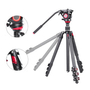 miliboo MUFP Carbon Fiber Lightweight Tripod Stand for Digital DSLR Camera 4 Section with Built-in Leveling Base 15° Tilt