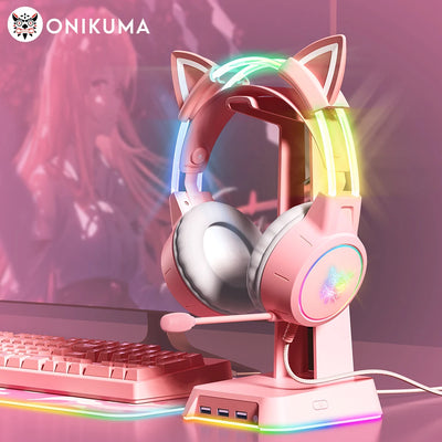 ONIKUMA X15 Pro Wired Headphones with RGB Head Beam Flexible Mic Button Control Gaming Headset Gamer for Compute PC