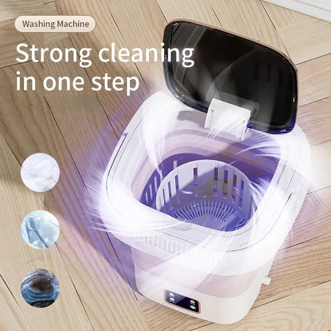 9L Foldable Washing Machine With LCD Display Spin Dryer Automatic Mini Underwear Sock Centrifuge Portable Mini Washing Machine