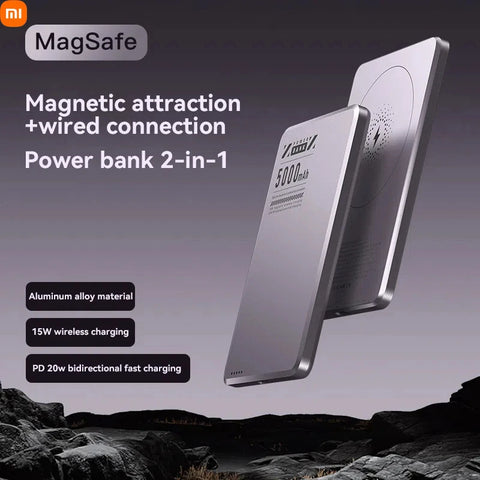 Xiaomi Super Slim Magnetic Power Bank 5000mAh Alloy Shell Battery Qi2 Fast Chargeing PowerBank For MagSafe iPhone Samsung HUAWEI