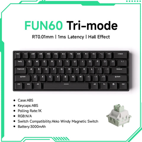 Akko MonsGeek FUN60 PRO&MAX HE Machanical Keyboard Magnetic Switch 60% Wireless Gaming Keyboard Rapid Trigger 8K Custom Keyboard