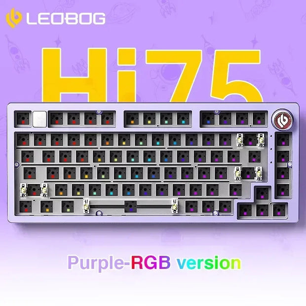 LEOBOG Hi75 Hot-Swap 81-Key E-sport Gaming Mechanical Keyboard Aluminum Alloy Barebones RGB Backlighting Gasket-Mounted Custom