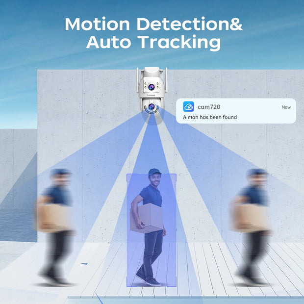 Lenovo 4K 6MP WiFi Surveillance Camera Outdoor Security Dual Lens Dual Screen AI Tracking PTZ IP Camera CCTV Video Surveillance