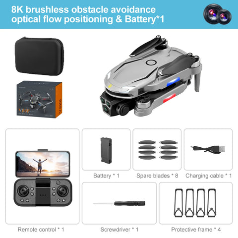 XIAOMI V888 Drone 4K GPS Triple Camera Professional Obstacle Avoidance Optical Flow Positioning Brushless Upgraded Quadcopter RC