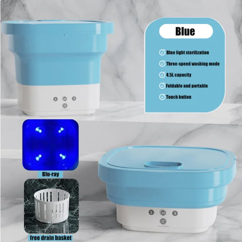 Portable Mini Folding Washing Machine 4.5L Home Appliances Underwear Socks Baby Clothes Ultrasonic Cleaning Machine Cycle Washer