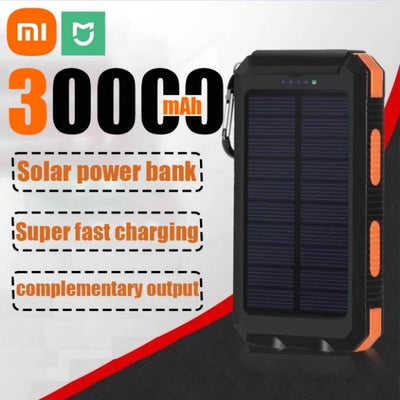 Xiaomi 30000mAh Solar Power Bank Portable Large Capacity Charger Compatible with IOS Android USB-A and USB-C Fast Charging