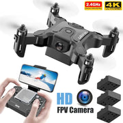 V2 Mini Drone 4K HD Camera WiFi Fpv Air Pressure Altitude Hold Professional Foldable Quadcopter RC Drone Kid Toys GIft