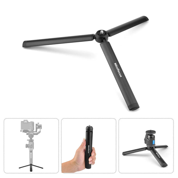 Metal Mini Tripod Stand for DJI Zhiyun Feiyu Gimbal Handle Grip Stabilizer DSLR Camera Monopod Tabletop Handheld with 1/4” Screw