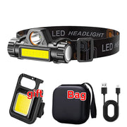 1-5PCS Rechargeable COB LED Headlamp Strong Magnetic Powerful Headlight Super Bright Waterproof Head Torch For Outdoor Fishing