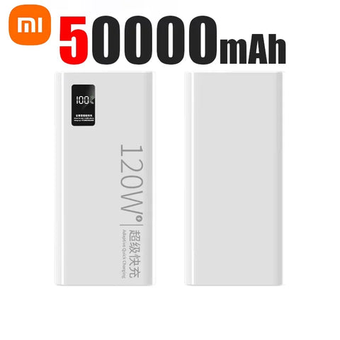 Xiaomi 50000mAh Fast Charging Power Bank 120W High Capacity Powerbank Portable Battery Charger For iPhone Samsung Huawei New