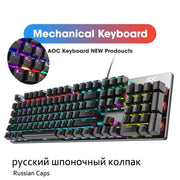 GK410 104 Full Keys Hot Swap Metal Panel Mechanical Keyboard RGB Light Green Black Tea Redaxis non-impact game computer keyboard