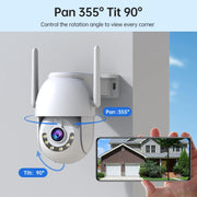 JOOAN 3MP HD Wifi PTZ Camera Outdoor 5x Digital Zoom Auto Tracking IP Camera CCTV Audio Video Surveillance Night Color Camera