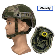 Male and female tactical high shear helmets, polyethylene bulletproof head protectors, with NIJ IIIA quick suspension pads