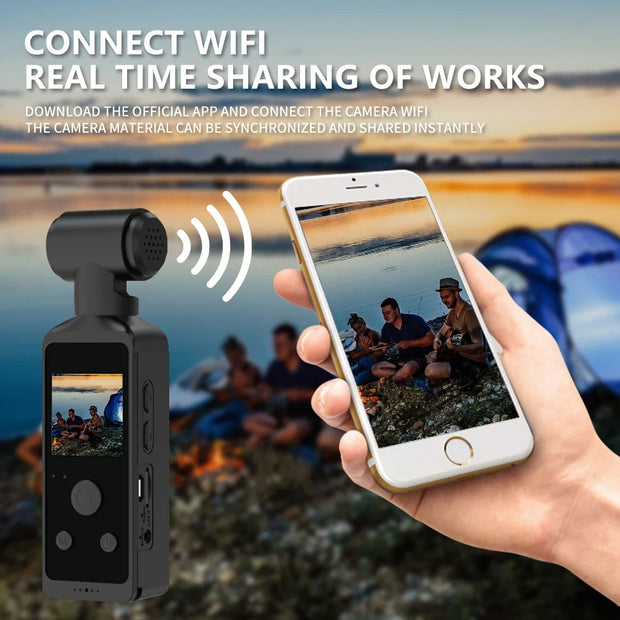 New 4K 1080P Pocket Camcorder HD Cam 1.3"  LCD Screen 270° Rotatable Wifi Mini sports Camera with Waterproof Case Motion Cameras