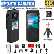 4K WiFi Anti-shake Action Camera Dual Screen 30m Waterproof Touch Screen Sport Camera for Travel Video Recorder Diving Bodycam