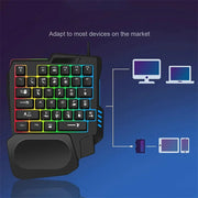 Ergonomics Gaming Keyboard Single Hand Usb Wired 35key One Handedly RGB Backlight Mini Keyboard for Gamer Laptop Desktop PC