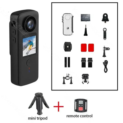 4K WiFi Anti-shake Action Camera Dual Screen 30m Waterproof Touch Screen Sport Camera for Travel Video Recorder Diving Bodycam