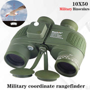 10x50 Military Binoculars Telescope Night Vision Spyglass Long View Professional Coordinate Rangefinder Travel Hunting Camping