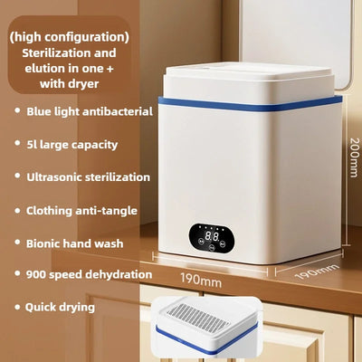 new automatic small underwear washing machine Elution and drying integrated mini underwear washing machine sterilization