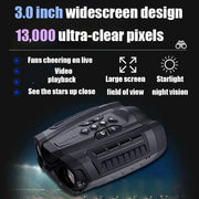 Binocular Night Vision Telescope Goggles 10x Digital Zoom Rechargeable Infrared with 3-inch Large Screen Camp Outdoor Wildlife