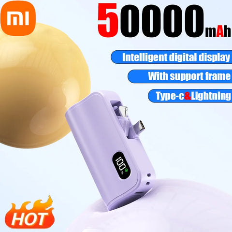 Xiaomi Mini 50000mAh Capsule 2-in-1 Large Capacity Digital Display Portable Fast Charging External Battery for Iphone Samsung