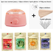 Electric 500cc   wax warmer  Hair Removal Wax- Heater Wax Beans 10pcs Wood Stickers Sets Waxing Kit cera depilator