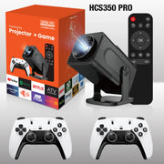 HCS350 Pro Game Consoles Projector WIFI Portable Intelligent Beamer Quad core ARM Cortex-A53 Support GB PS1 PSP NES SFC Games