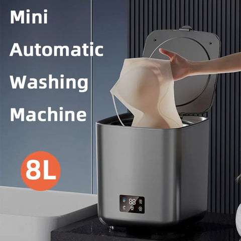 8L Mini Fully Automatic Washing Machine,Portable Electric Home Underwear Elution Washer,4 Speed Cleaning,Health Sterilization