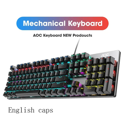 GK410 104 Full Keys Hot Swap Metal Panel Mechanical Keyboard RGB Light Green Black Tea Redaxis non-impact game computer keyboard