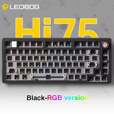 LEOBOG Hi75 Hot-Swap 81-Key E-sport Gaming Mechanical Keyboard Aluminum Alloy Barebones RGB Backlighting Gasket-Mounted Custom