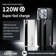 120W Super Fast Charging Power Bank 200000mah Battery High Capacity Digital Display Power Bank For Iphone Samsung Gift 2025