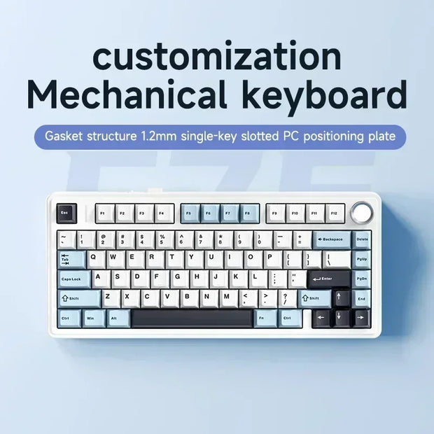 AULA F75 2.4G Wireless/Bluetooth/Wired Gaming Mechanical Keyboard RGB Customized 75% Layout OEM Profile Gasket Structure