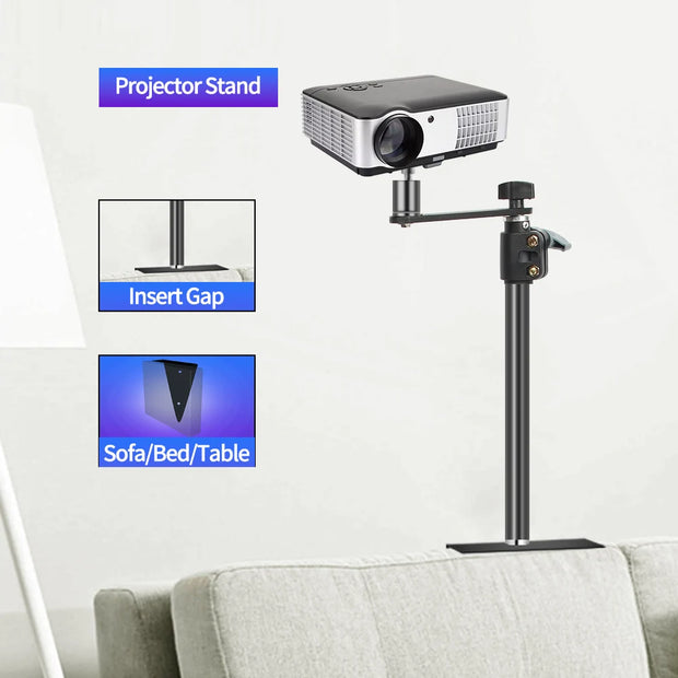 360 Degree PTZ Rotation Projector Stand Holder Tripod Light Clamp Desk with 1/4" Fixture For Ring Light DSLR Camera