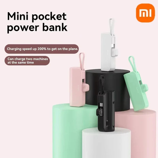 Xiaomi Mini Wireless Power Bank 30000mAh Capsule Large Capacity Portable Fast Charging External Battery For iPhone Type-c New