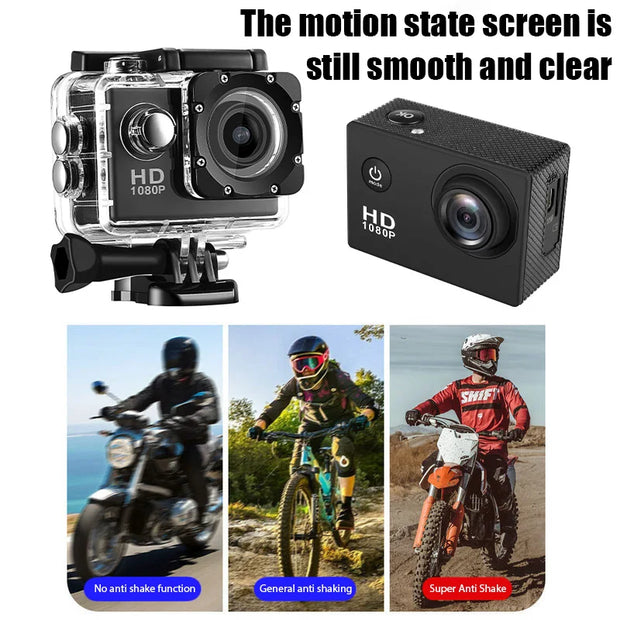 Mini Action Camera HD 4K Digital Cameras Screen Waterproof Recording Cam Sports Camera for Riding Record Diving Outdoor Sports