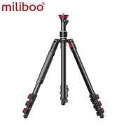 miliboo MUFP Carbon Fiber Lightweight Tripod Stand for Digital DSLR Camera 4 Section with Built-in Leveling Base 15° Tilt