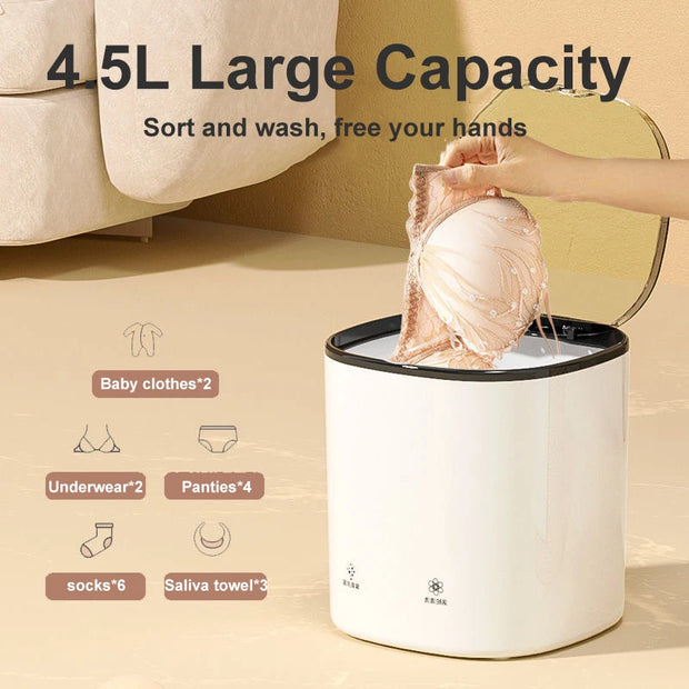 Mini Washing Machine Automatic Underwear Sock Washer 110V 220V Portable Washing Machine with Dryer Bucket for Clothes