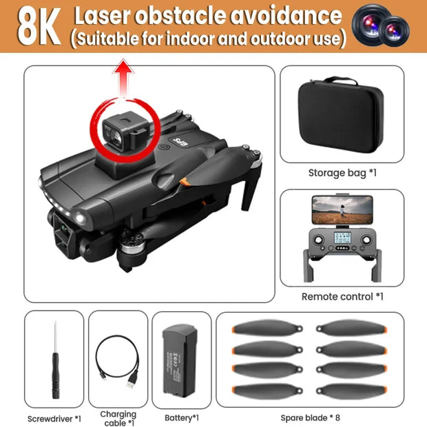 V198 Pro/MAX GPS Drone 4K Professional HD Dual Camera 5G Wifi Photography Brushless Foldable Quadcopter RC Distance 8K Dron Toy