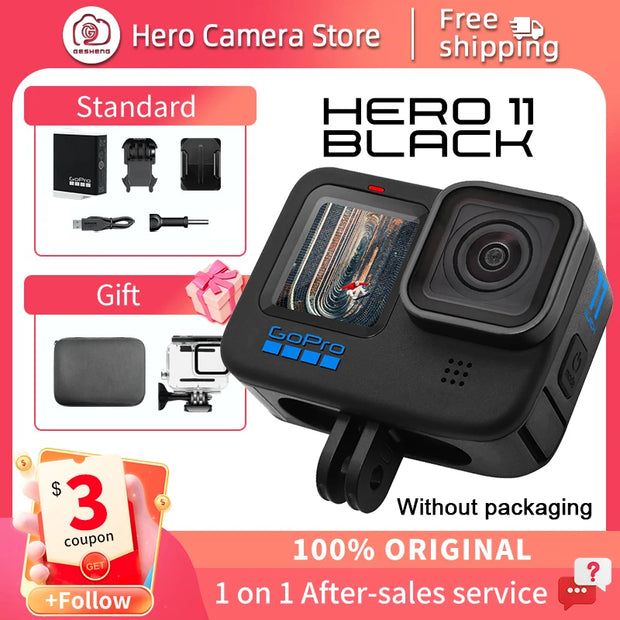 GoPro HERO11 Black Action Camera Hyper Smooth5.0 Cycling Record Mini Night Scene Shooting Helmet camera