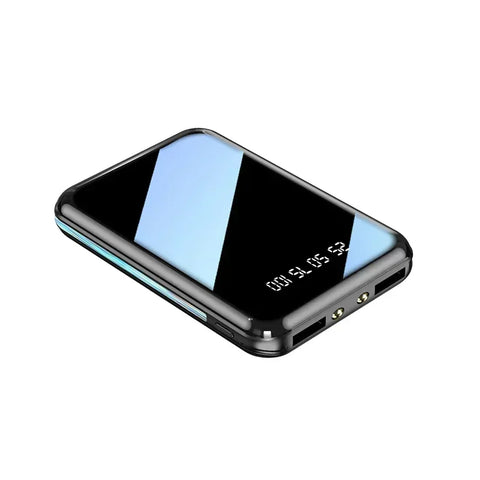 20000mAh Mini Power Bank Portable Charger Mirror Screen LED Light Digital Display Powerbank External Battery Pack Power Bank