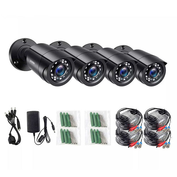 ZOSI 4pcs/lot 1080p HD-TVI CCTV Security Camera ,80ft Night Vision ,Outdoor Whetherproof Surveillance Camera Kit