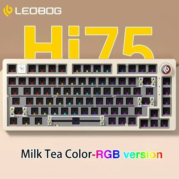 LEOBOG Hi75 Hot-Swap 81-Key E-sport Gaming Mechanical Keyboard Aluminum Alloy Barebones RGB Backlighting Gasket-Mounted Custom