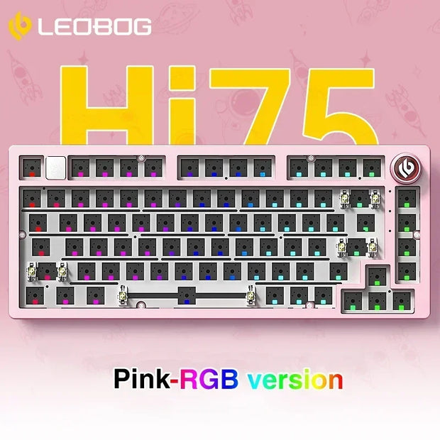 LEOBOG Hi75 Hot-Swap 81-Key E-sport Gaming Mechanical Keyboard Aluminum Alloy Barebones RGB Backlighting Gasket-Mounted Custom