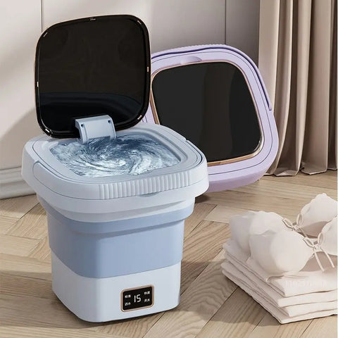 9L Foldable Washing Machine With LCD Display Spin Dryer Automatic Mini Underwear Sock Centrifuge Portable Mini Washing Machine