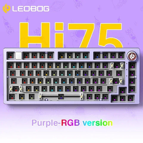 LEOBOG Hi75 Hot-Swap 81-Key E-sport Gaming Mechanical Keyboard Aluminum Alloy Barebones RGB Backlighting Gasket-Mounted Custom